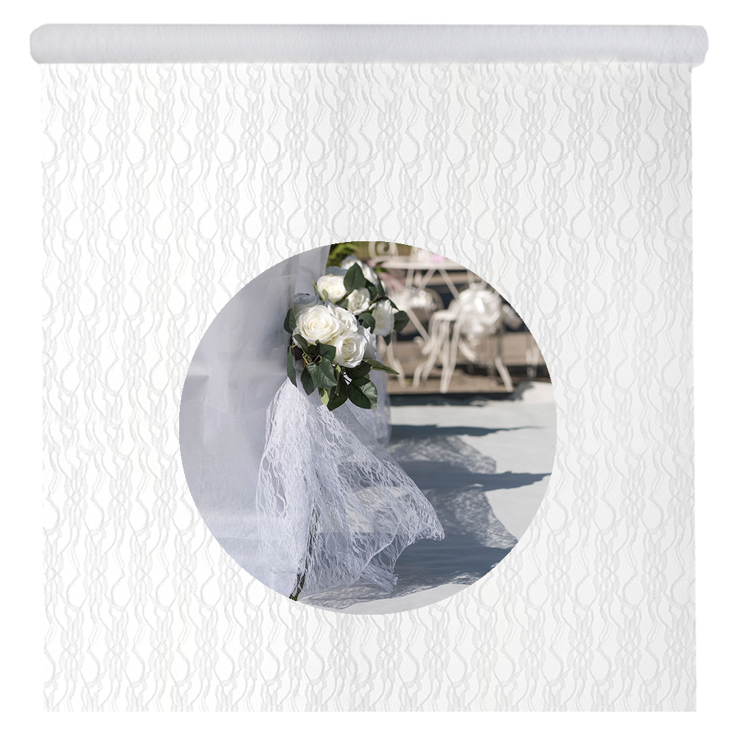 Tischläufer "Spitze" Blume Weiß 120 cm x 5 m