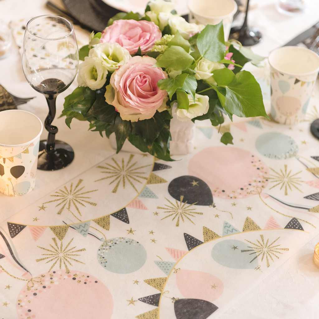 Tischläufer Party bunt "Glitzer" 30 cm x 5 m