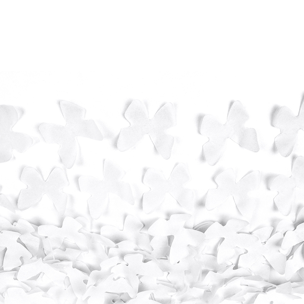 Confetti Cannon "Schmetterlinge" 40 cm weiß