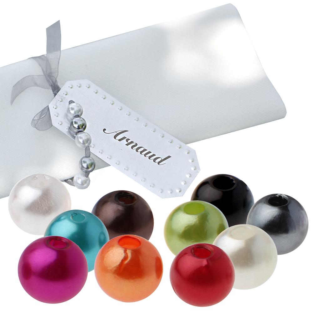 Perlen "Wachsperlen" 8 mm (50 Stück) grau