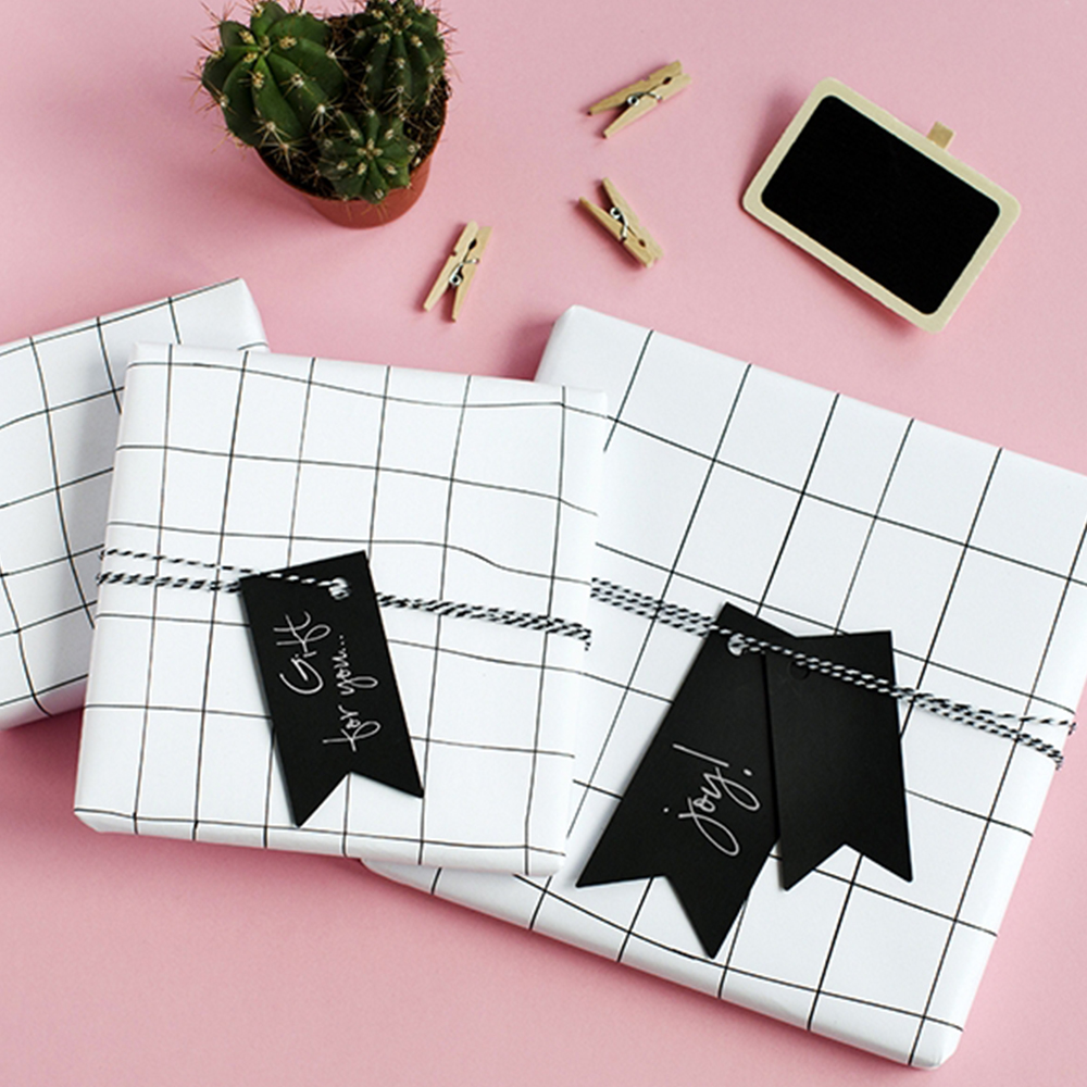 Geschenkanhänger "Woodland" (6 Stk.) schwarz