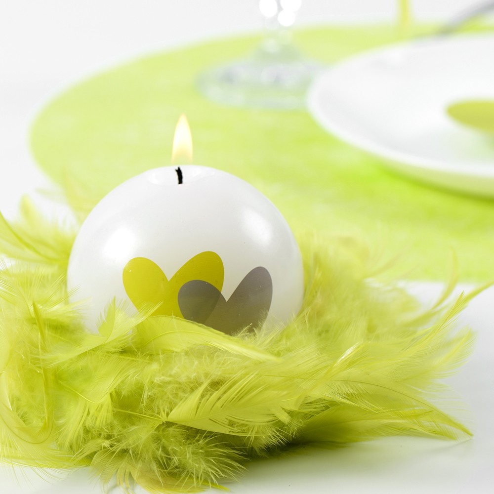 Kugelkerze "Double Heart" 7 cm rosa