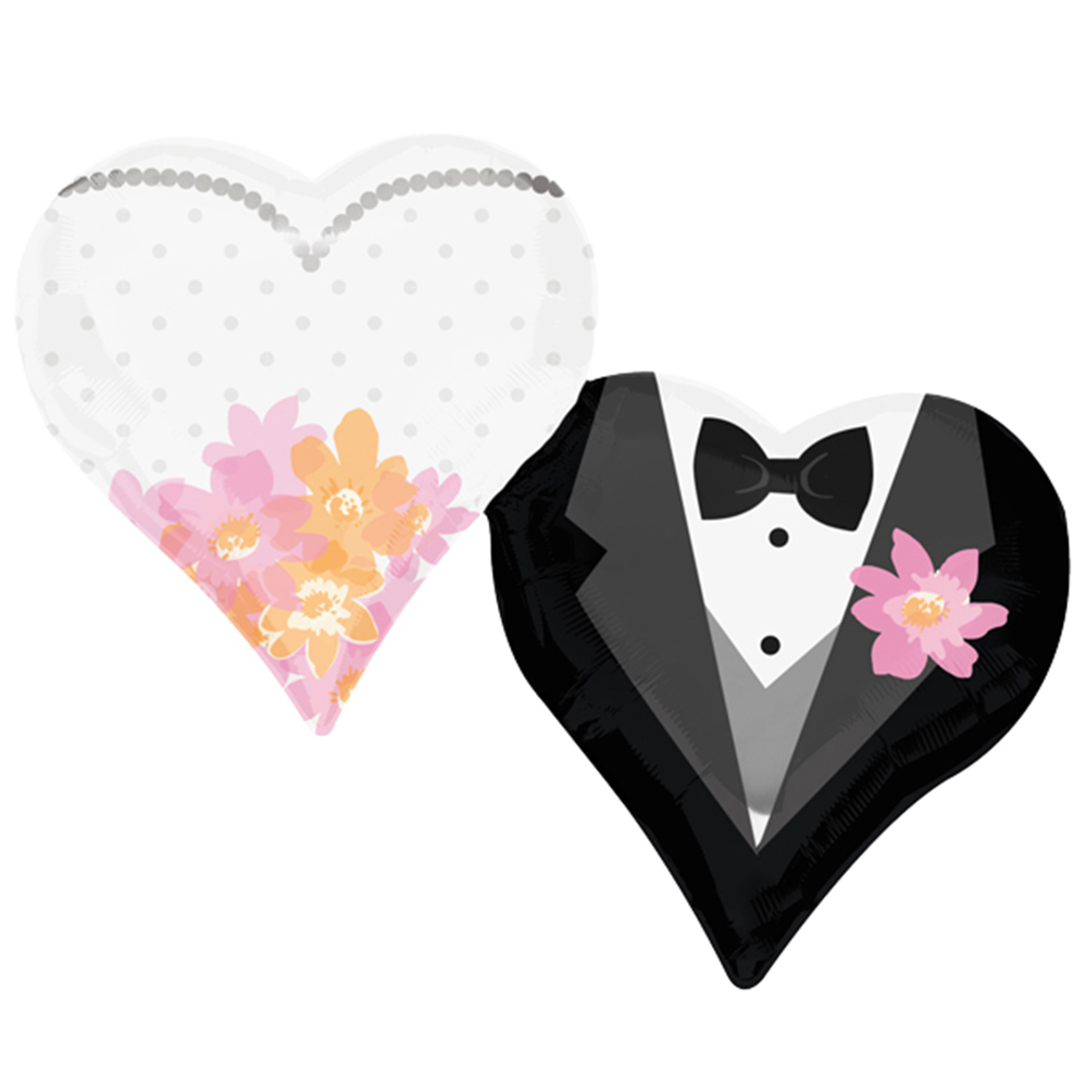 Folienballon Herzen "Mr & Mrs" 76 x 63 cm