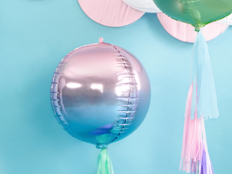 Folie Ballon Ombre Ball Kugel in lila-blau 35cm