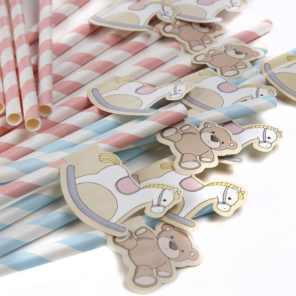 Partygeschirr "Rock A Bye Baby" Strohhalme (25 Stück)