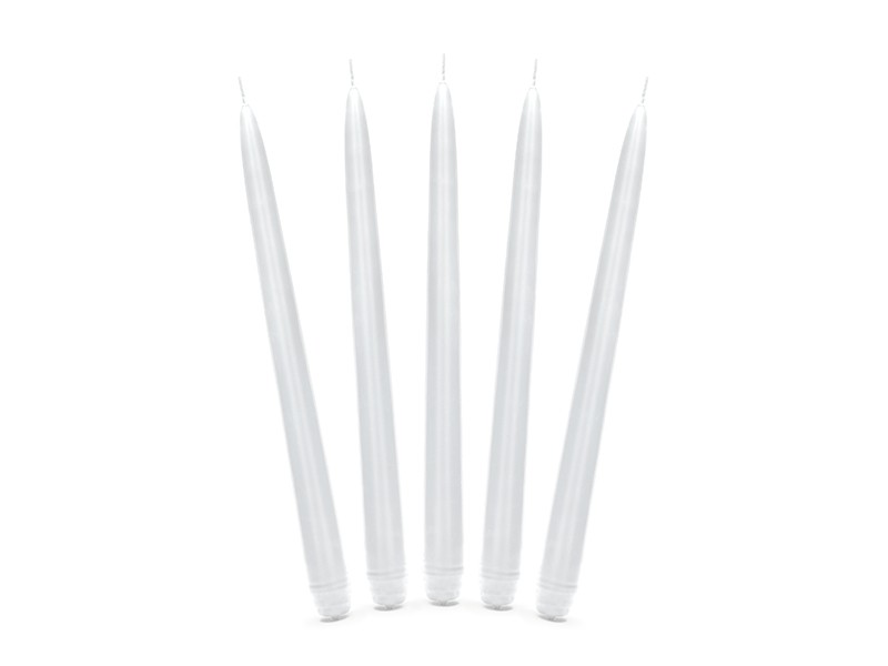 Spitzkerzen (10 Stück) 24 cm weiß