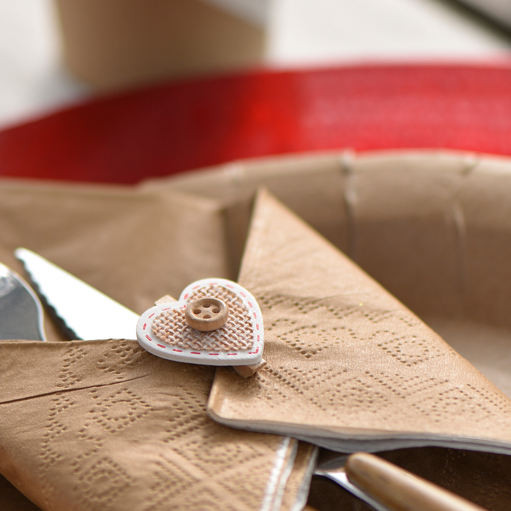 Klammern "Herzklammer Knopf" 2.8 x 3 cm (6 Stück) SALE