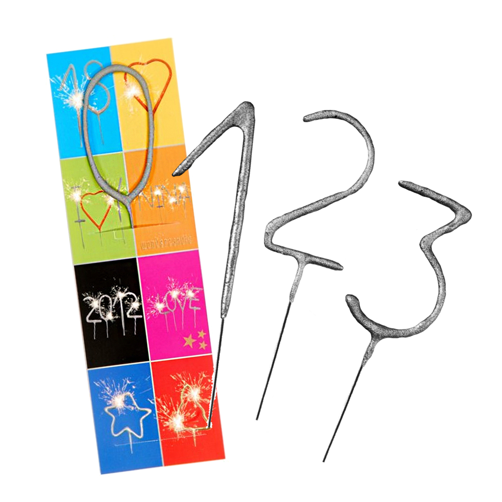 Wunderkerzen "Wondercandle Zahlen" silber-1