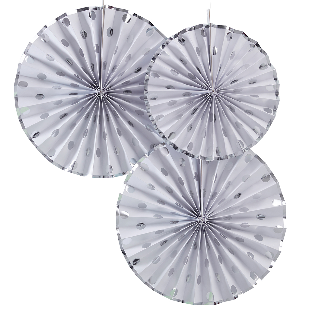 Fächer Rosetten Silber "Pick & Mix" (3 Stück)