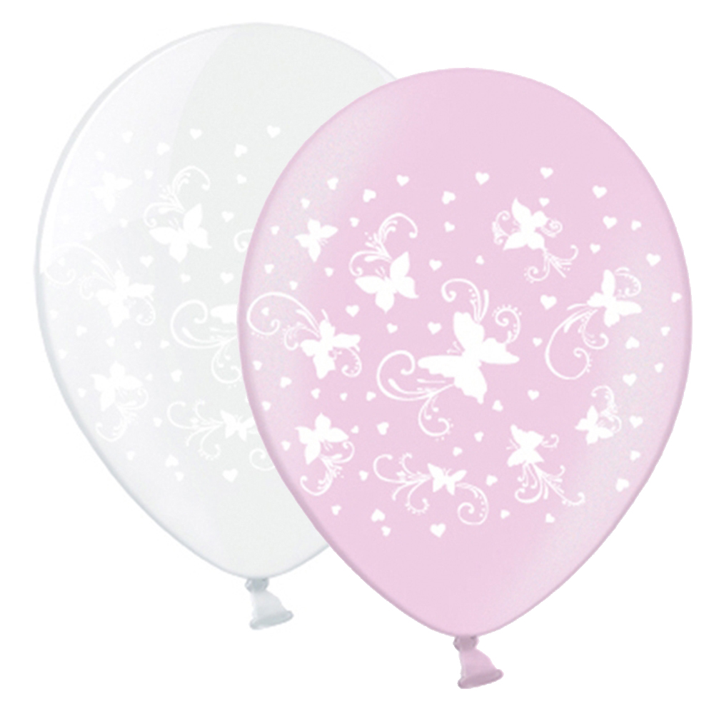 Latexballon Ø 30cm "Schmetterlinge" rosa (10 Stück)