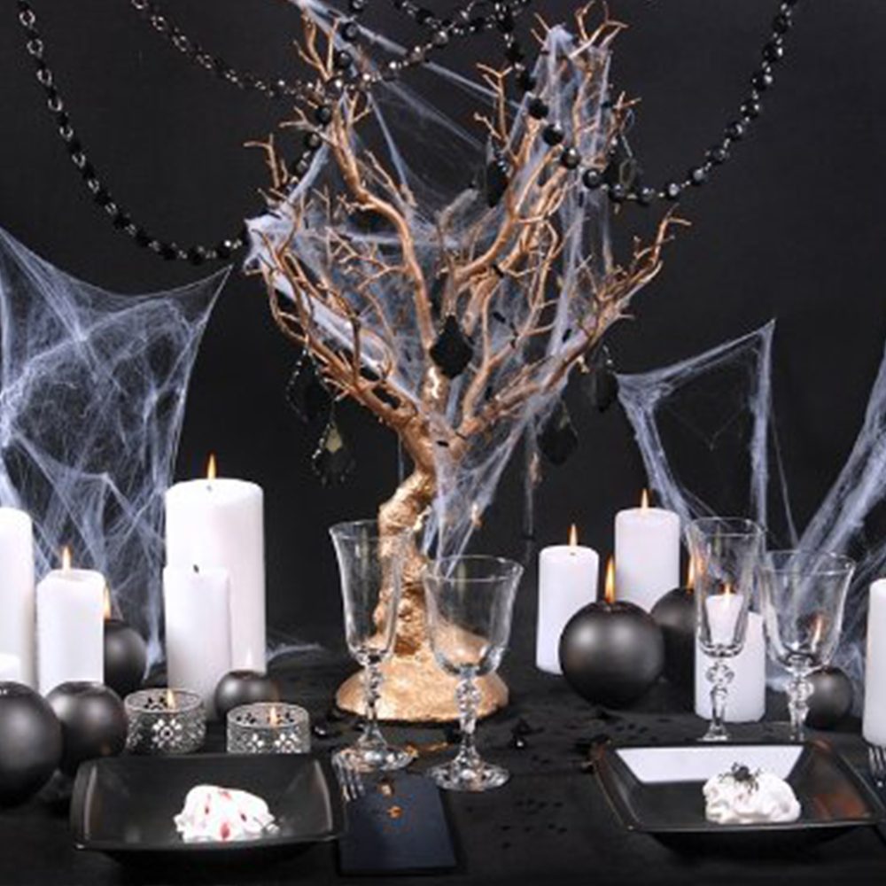 Spinnenweben Halloween weiß "Spiderweb" 60 g ABVERKAUF