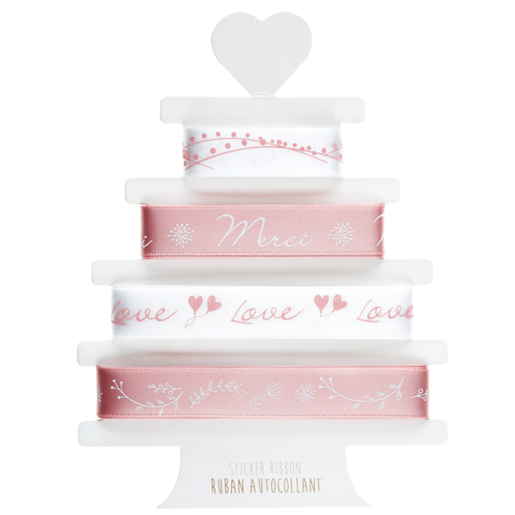 Geschenkband "Rose Mix Wedding" 2 m (4 Stück) SALE