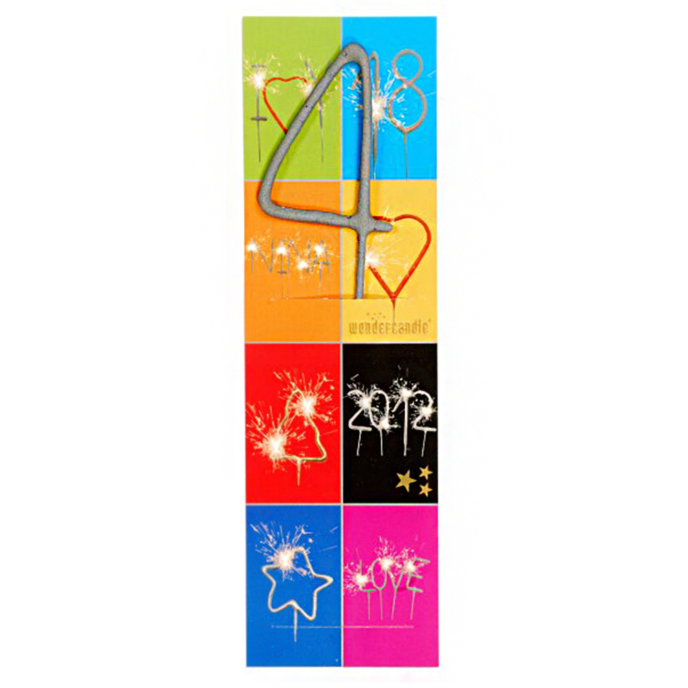 Wunderkerzen "Wondercandle Zahlen" silber-1