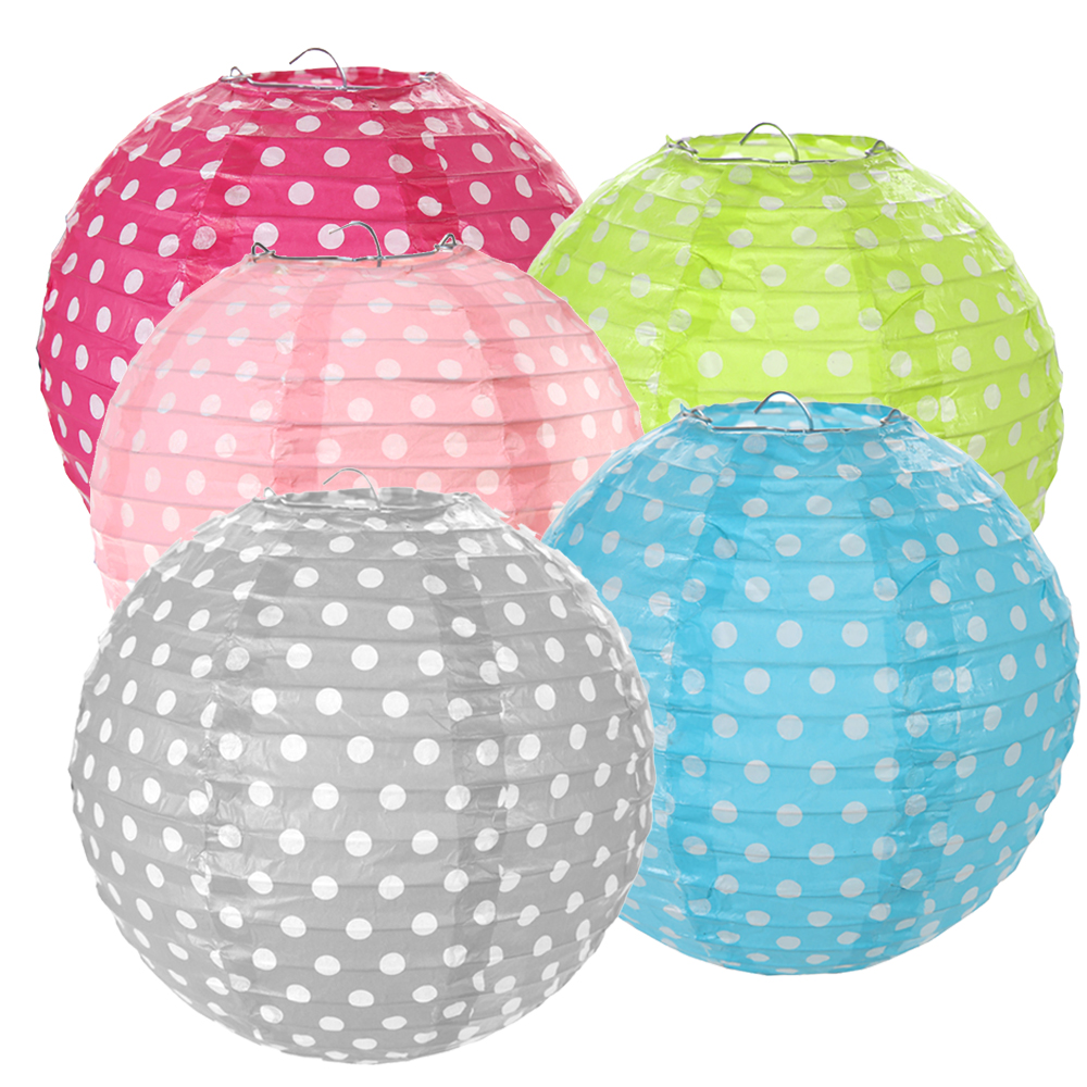 Laternen Dots Ø 20 cm (2 Stück) rosa