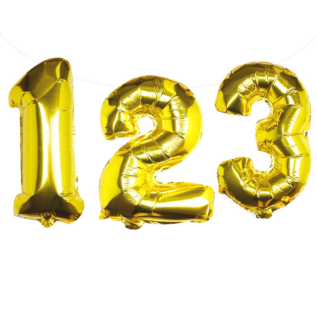Folienballon "Girlande" Zahl "0" gold 41 cm