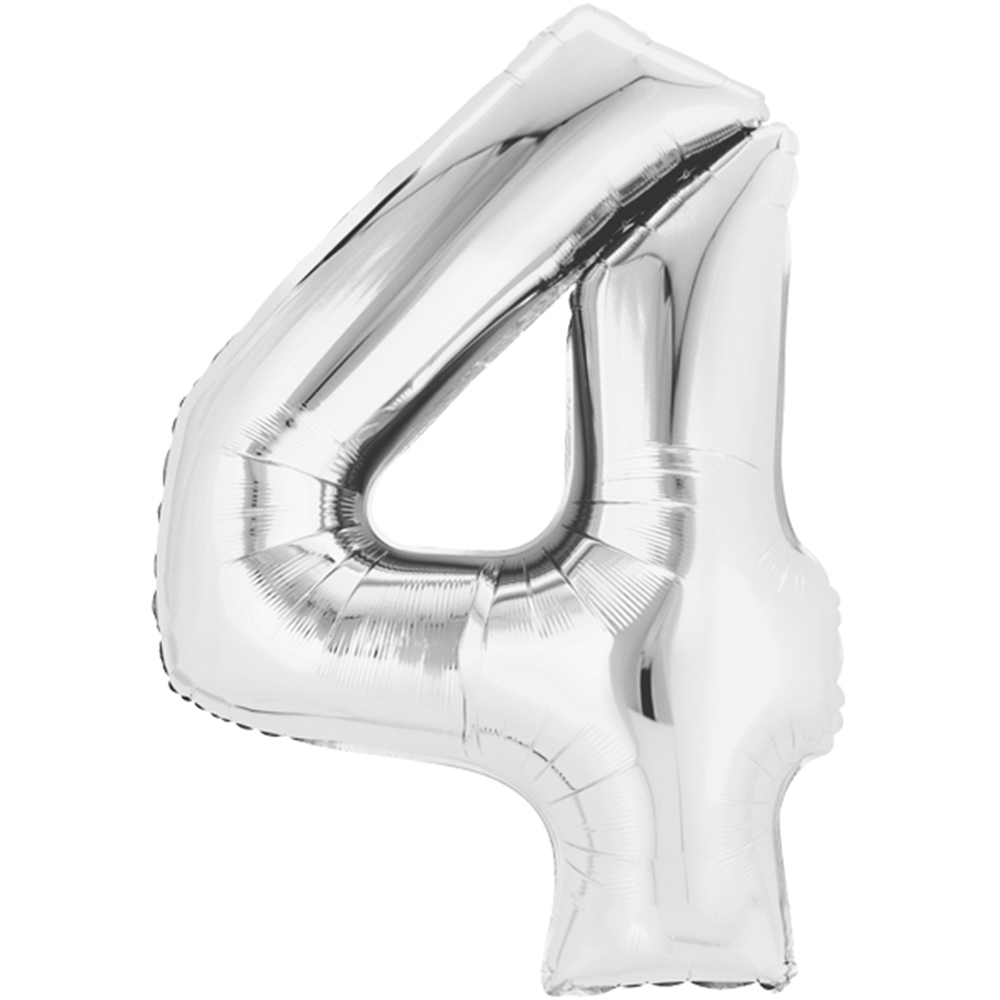 Folienballon Zahl "0-9" silber 40 cm Zahl 2