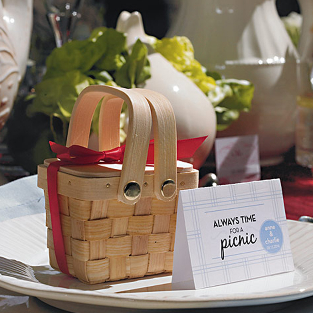 Mini Picknickkorb "Holz" 7 cm