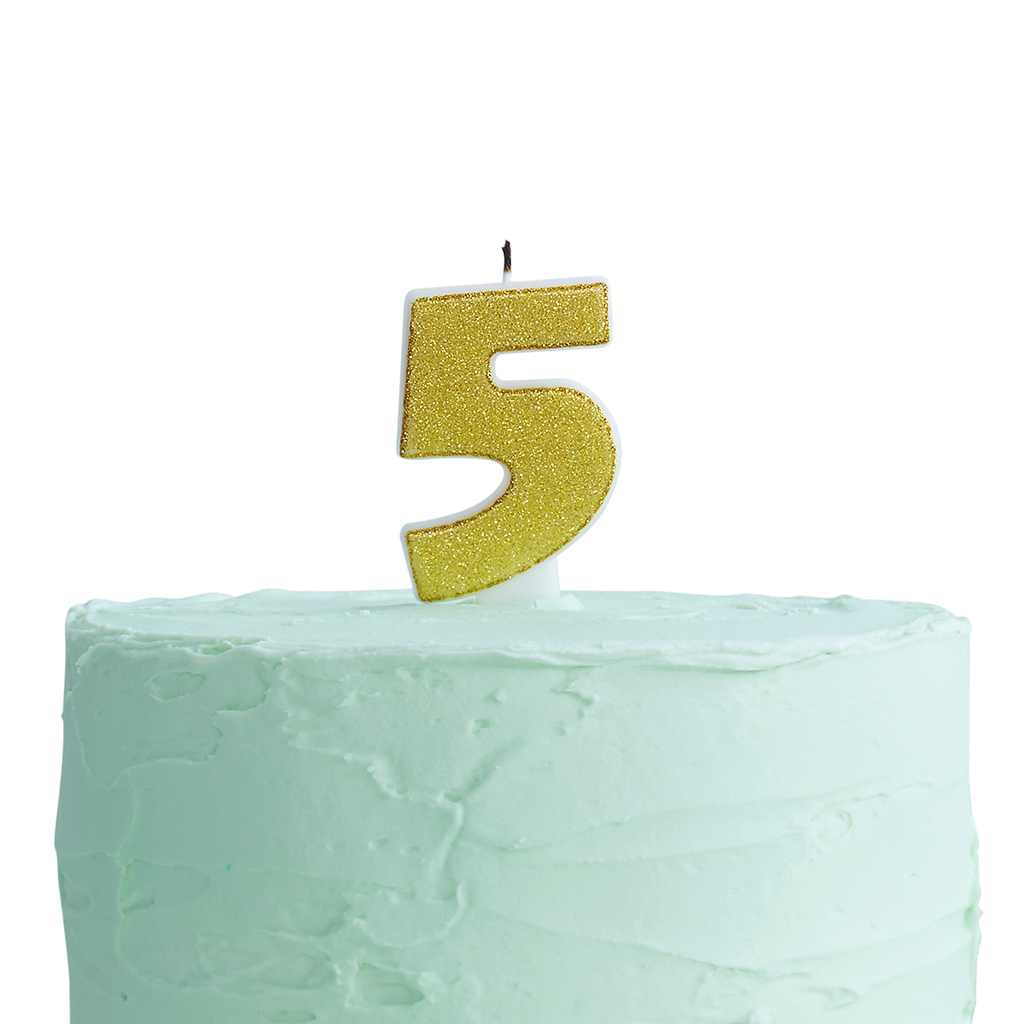 Zahlenkerzen "Pick & Mix" Zahl "7" gold 6 cm