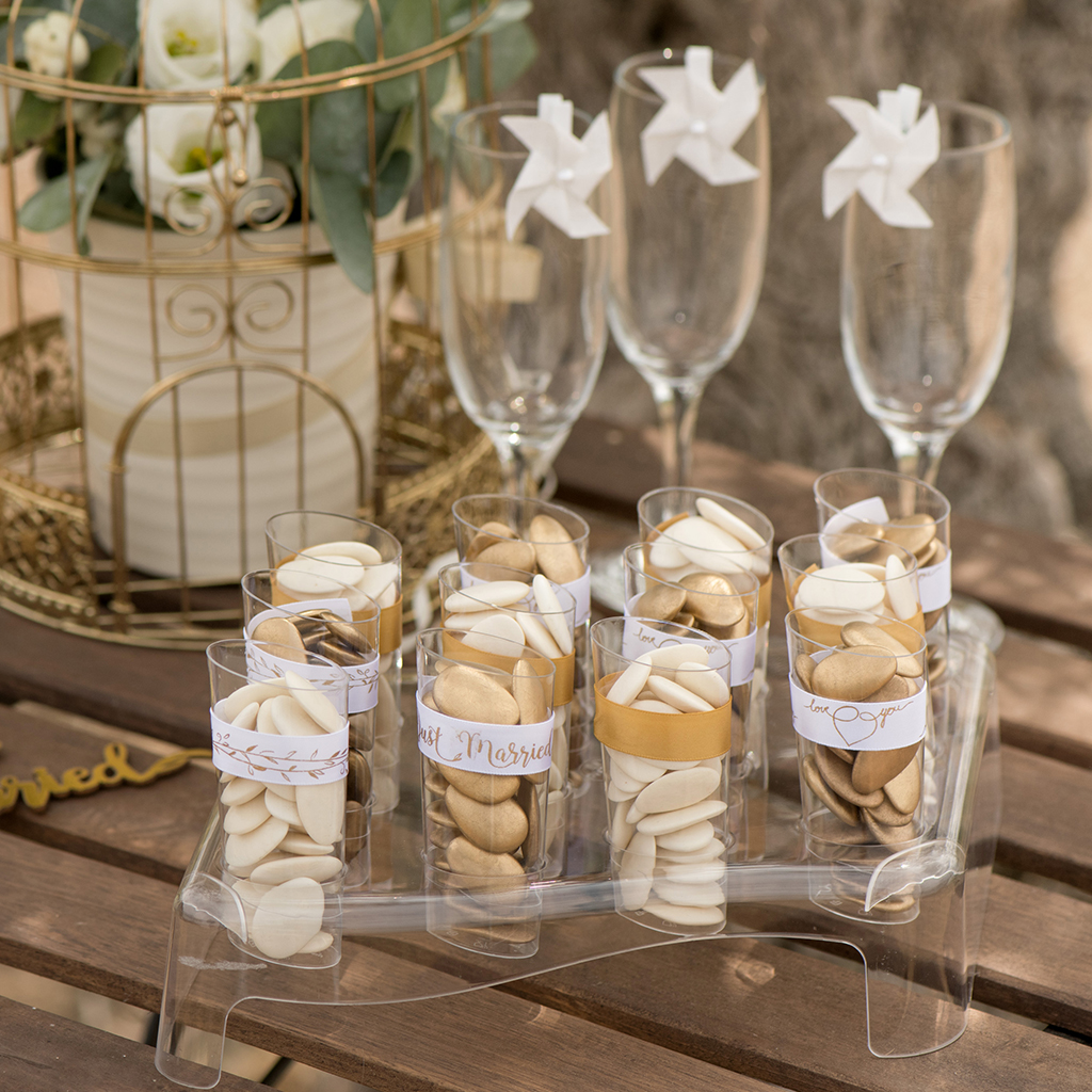 Geschenkband "Gold Mix Wedding" 2 m (4 Stück)