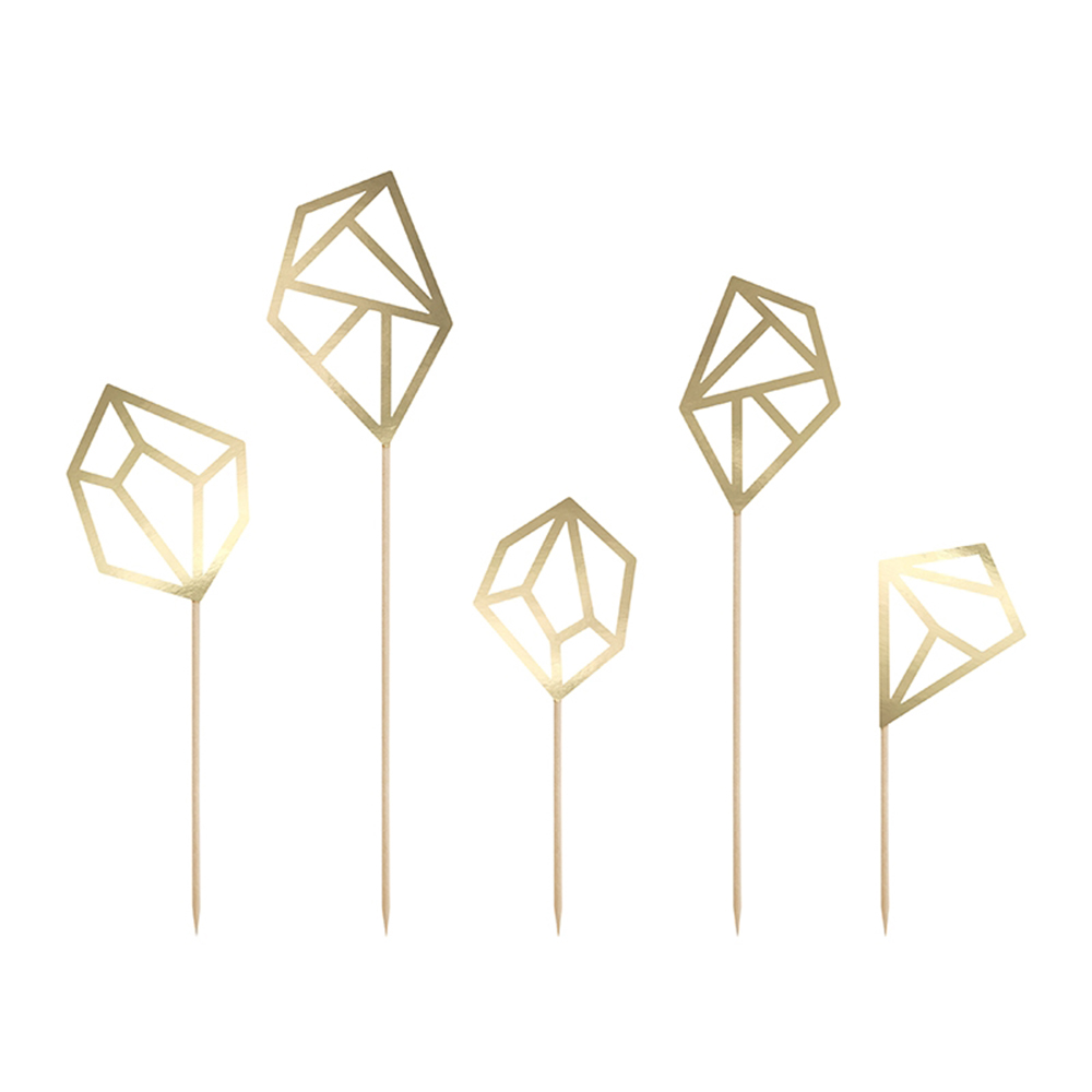 Tortendekoration "Kristalle" 5 Stück