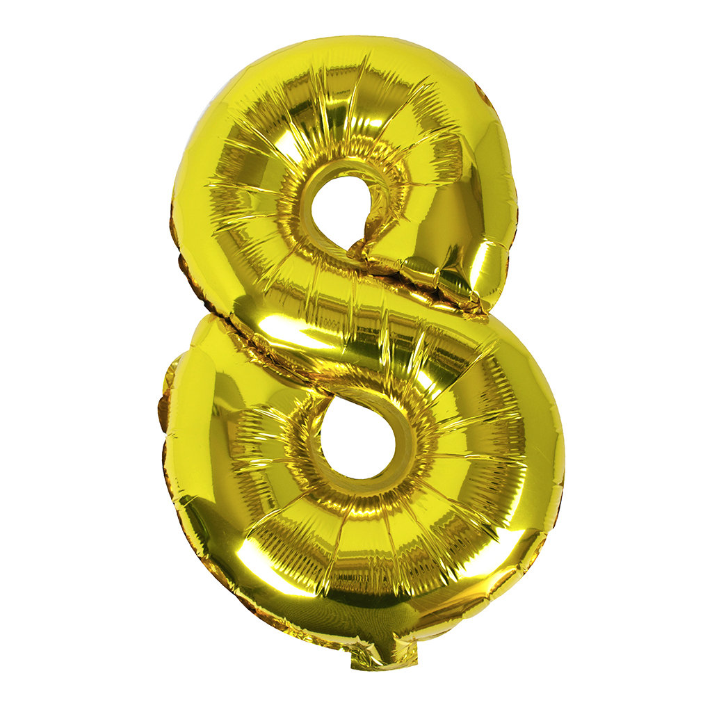 Folienballon "Girlande" Zahl "0" gold 41 cm