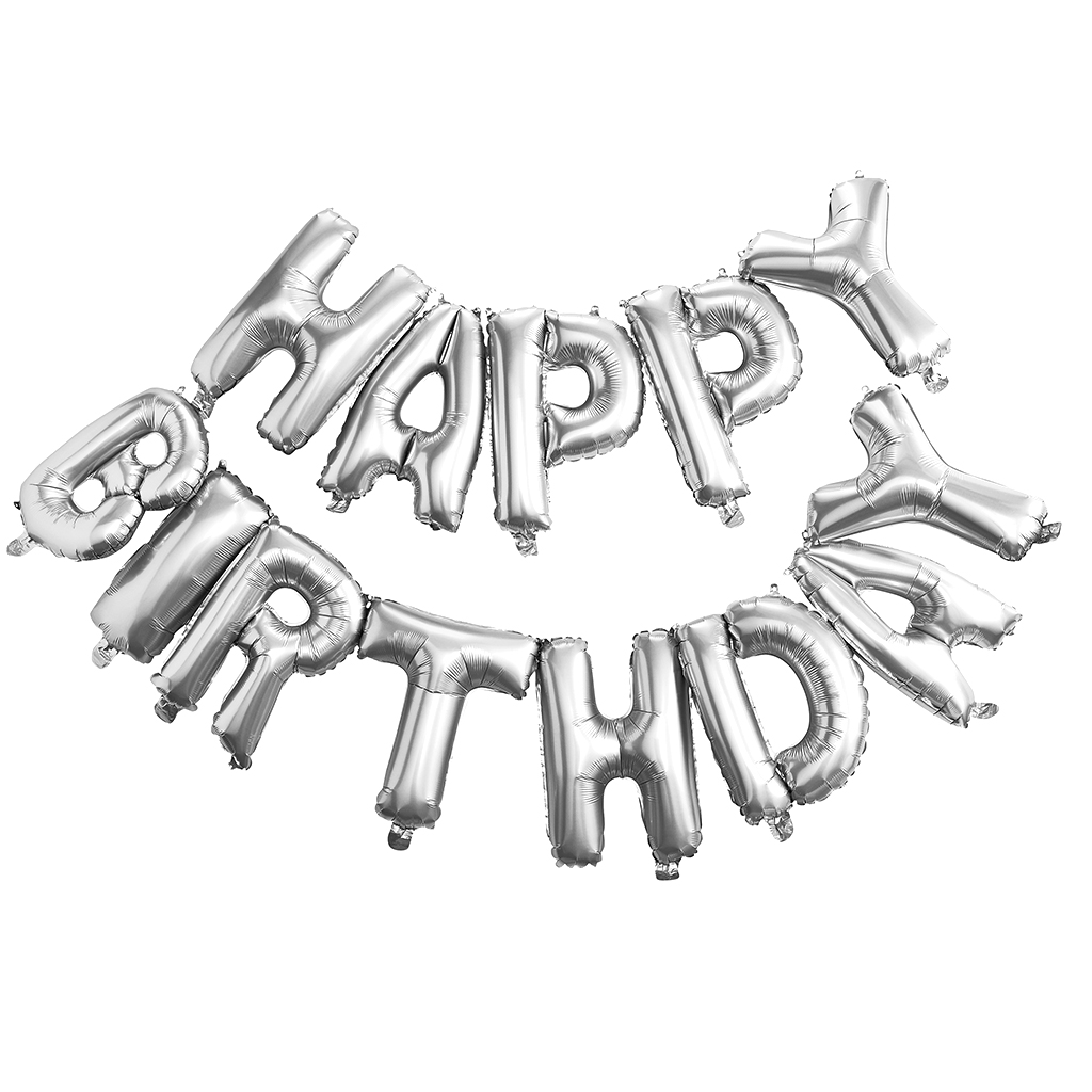 Folienballons Happy Birthday Silber "Pick & Mix"