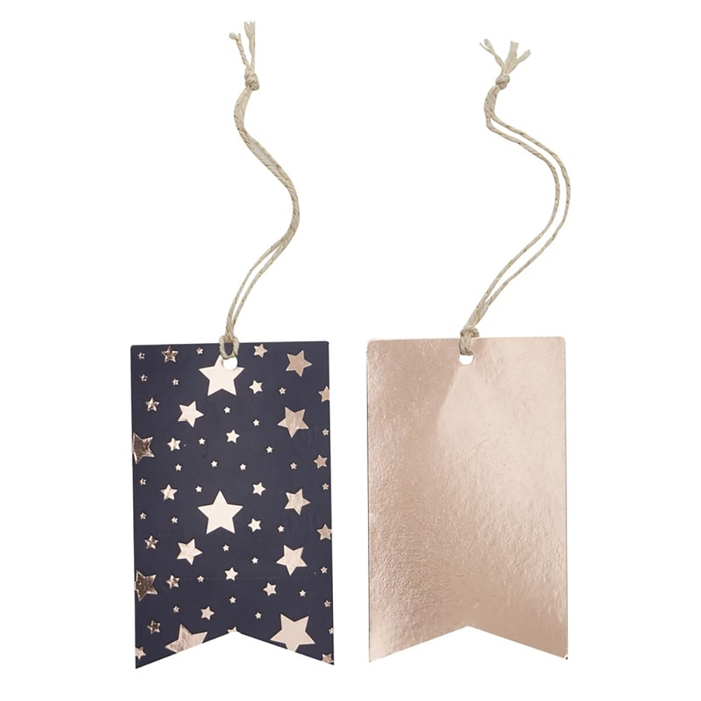 Geschenkanhänger "Rosé Metallic Star" (8 Stück) ABVERKAUF