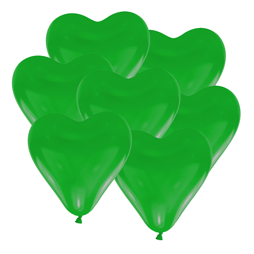 Herzballons grün Ø 30 cm 10 Stück