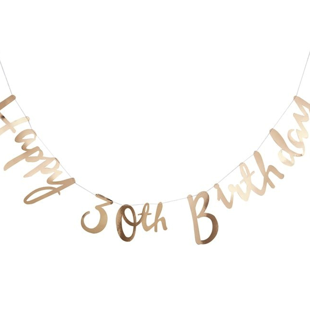 Girlande Happy 30th Birthday Gold "Pick & Mix"