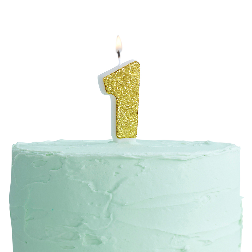 Zahlenkerzen "Pick & Mix" Zahl "7" gold 6 cm