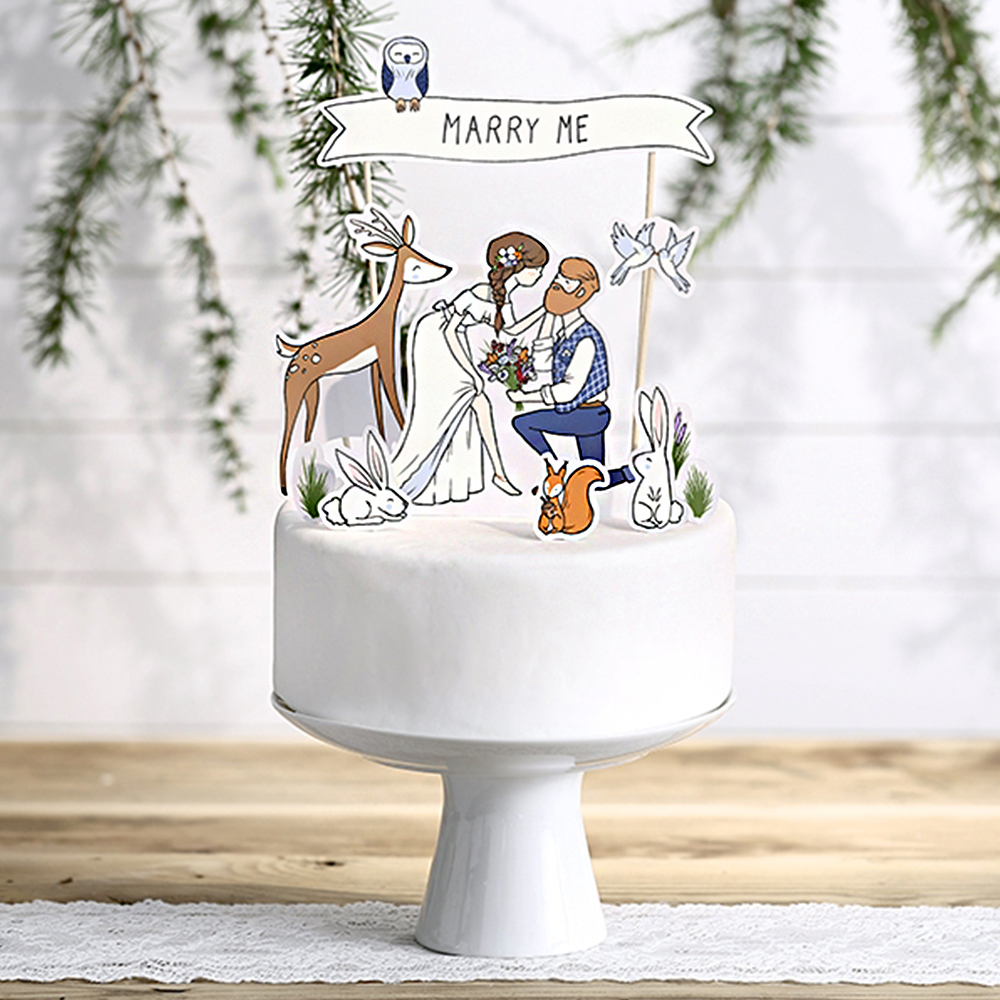 Tortendekoration "Marry Me" 10 Stück