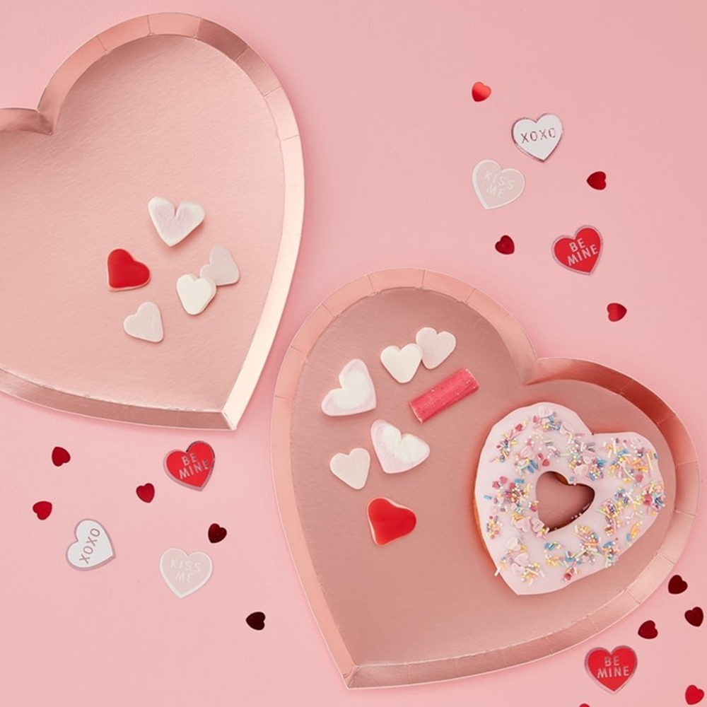 Partygeschirr "Be My Valentine" Teller (8 Stück)