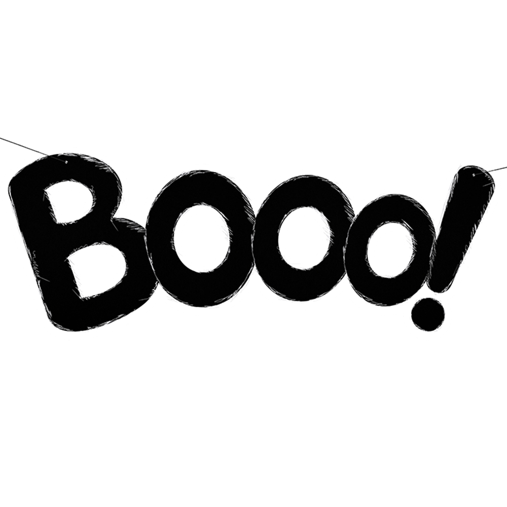 Girlande Halloween "Booo!" 26 cm x 68 cm ABVERKAUF