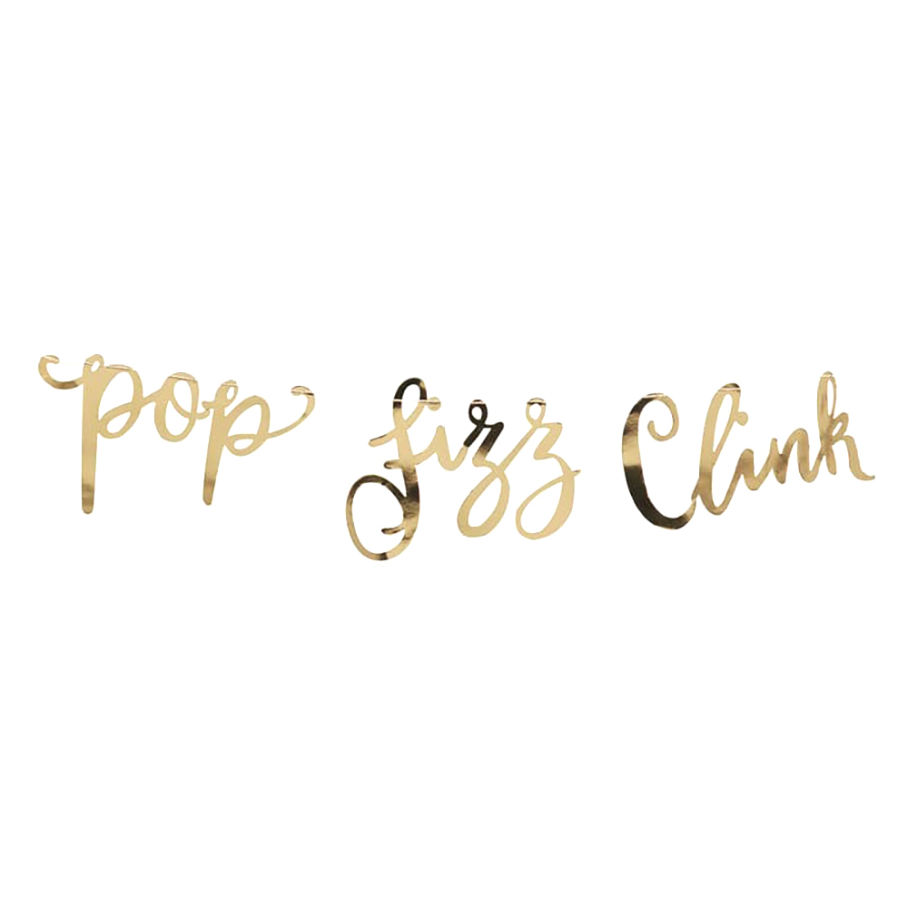 Girlande Pop Fizz Clink "Gold Metallic Star" 1,5 m ABVERKAUF