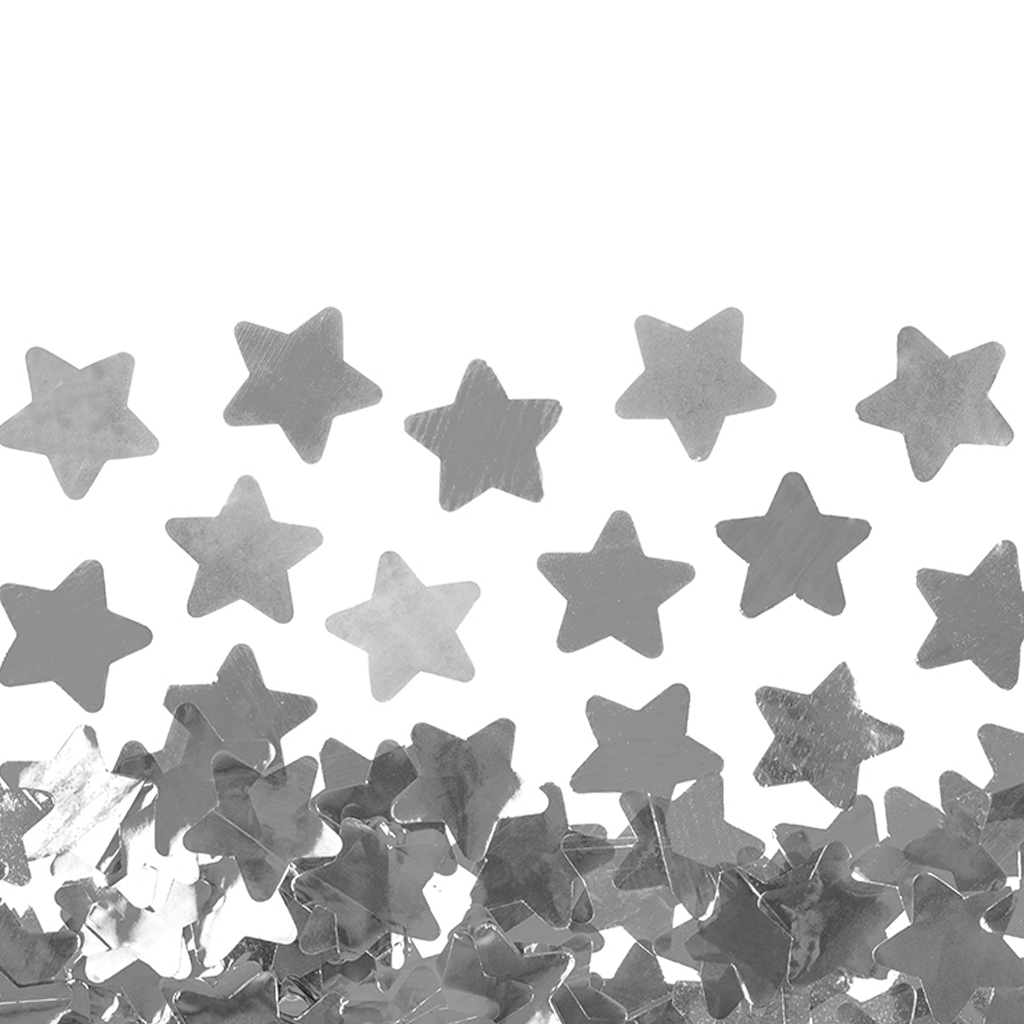 Konfetti Kanone "Sternenregen" silber 40 cm SALE